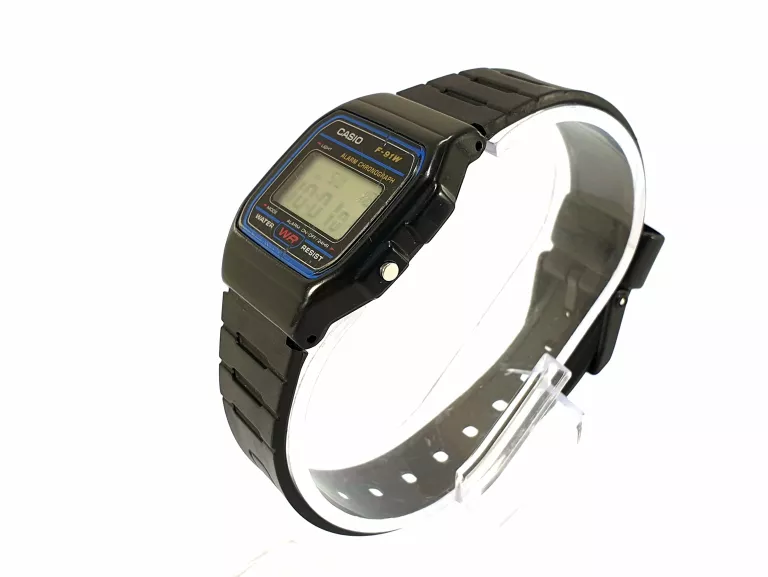 ZEGAREK CYFROWY CASIO F-91W CZARNY PASEK WR50M