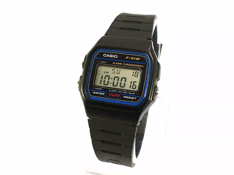 ZEGAREK CYFROWY CASIO F-91W CZARNY PASEK WR50M