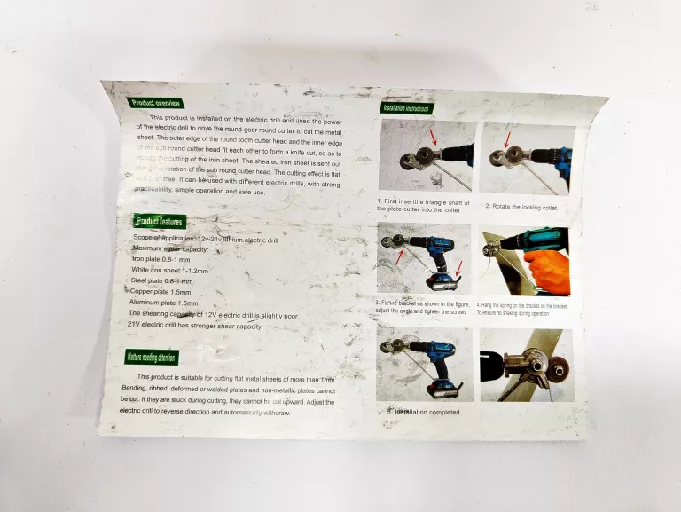 KOŃCÓWKA NA WIERTARKĘ DO CIĘCIA METALU STALI BLACHY POTĘŻNA PRZECINARKA