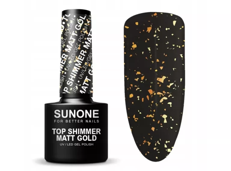 SUNONE TOP SHIMMER MATT GOLD NA LAKIER HYBRYDOWY UV/LED 5G 5903332084258
