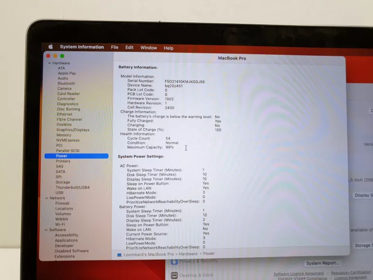 LAPTOP APPLE MACBOOK PRO 13"RETINA M2 8GB RAM 256GB SSD MACOS [2022]