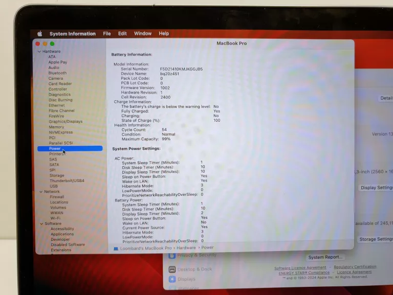 LAPTOP APPLE MACBOOK PRO 13"RETINA M2 8GB RAM 256GB SSD MACOS [2022]