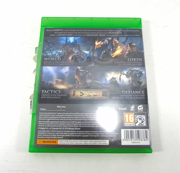 GRA XBOX ONE LORDS OF THE FALLEN