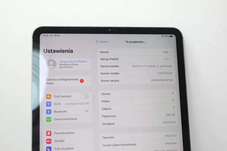 TABLET APPLE IPAD PRO 11" 256GB LTE SPACE GRAY (MXE42FD/A) A2230
