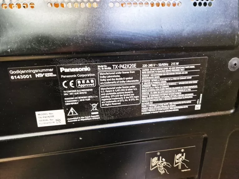 TELEWIZOR PLAZMOWY PANASONIC TX-P42X20E + PILOT