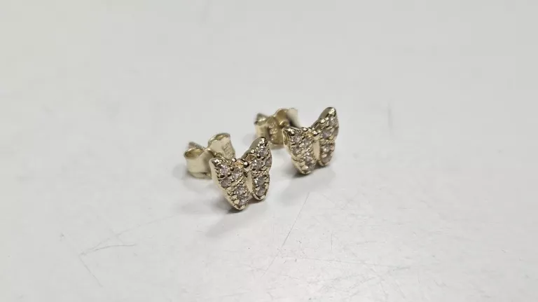 ZŁOTE KOLCZYKI 585 14K 1,28G SZTYFT MOTYLE