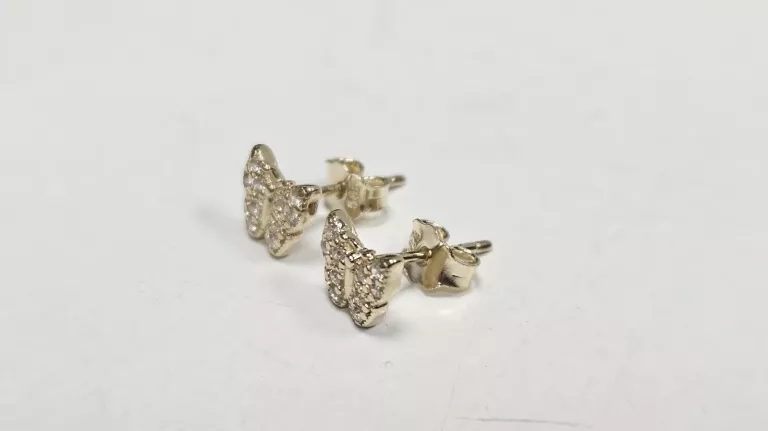 ZŁOTE KOLCZYKI 585 14K 1,28G SZTYFT MOTYLE