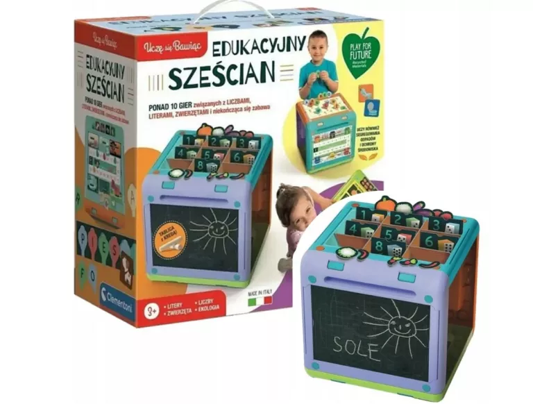 EDUKACYJNY SZEŚCIAN 10 GIER EDUKACYJNYCH UCZY I BAWI CLEMENTONI