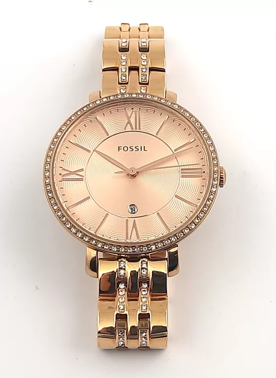 ZEGAREK DAMSKI FOSSIL ES3546 NA BRANSOLECIE Z CYRKONIAMI