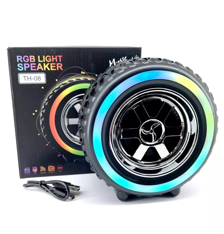 GŁOŚNIK PRZENOŚNY KOŁO RGB LIGHT SPEAKER TH-08