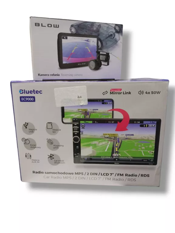 RADIO SAMOCHODOWE BLUETOOTH 7 CALI 2 DIN Z PILOTEM+ KAMERA COFANIA