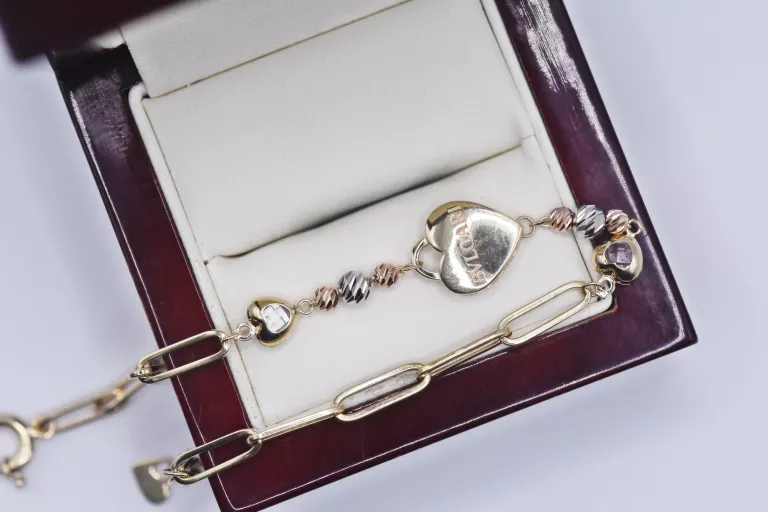 wyjatkowa-zlota-bransoletka-585-411g-serduszko-stan-11323-2