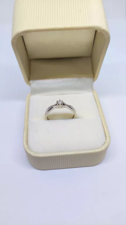 PIERŚCIONEK BIAŁE ZŁOTO 14K Z BRYLANTEM