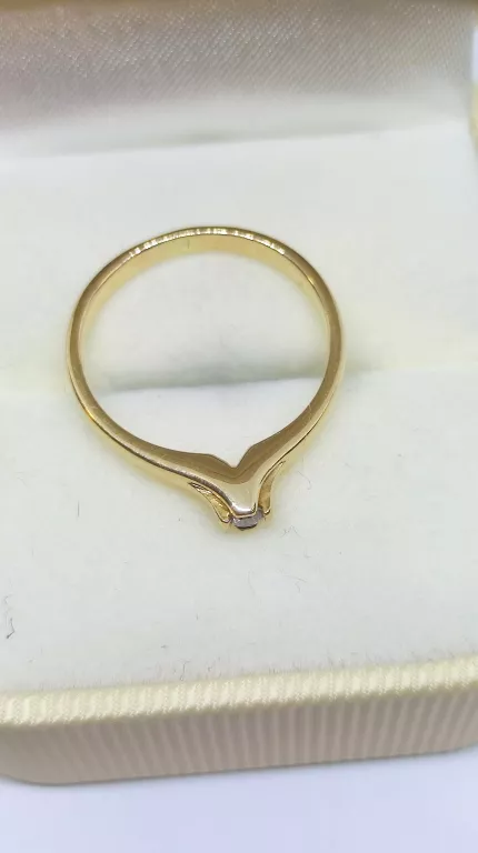 ZŁOTY PIERSCIONEK 14K Z BRYLANTEM