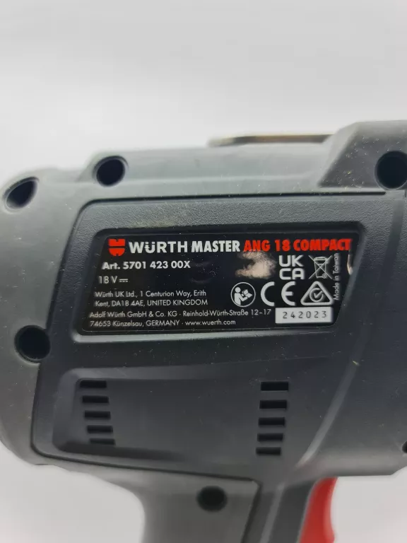 NITOWNICA AKUMULATOROWA WURTH ANG 18 COMPACT + 2 X AKU WURTH 18V 2AH