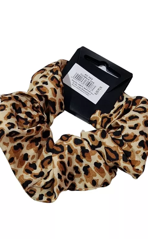 GUMKA OZDOBNA DO WŁOSÓW TYPU SCRUNCHIE PANTERKA