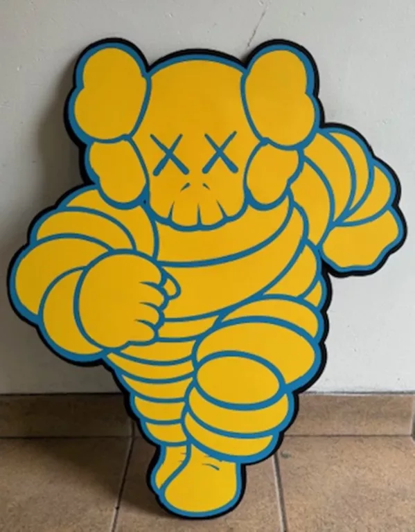 OBRAZ KAWS ŹÓŁTY