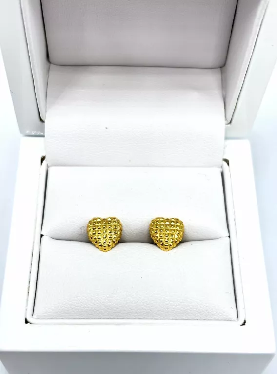 OLŚNIEWAJĄCE POZŁACANE KOLCZYKI W KSZTAŁCIE SERCA 925 1,6G