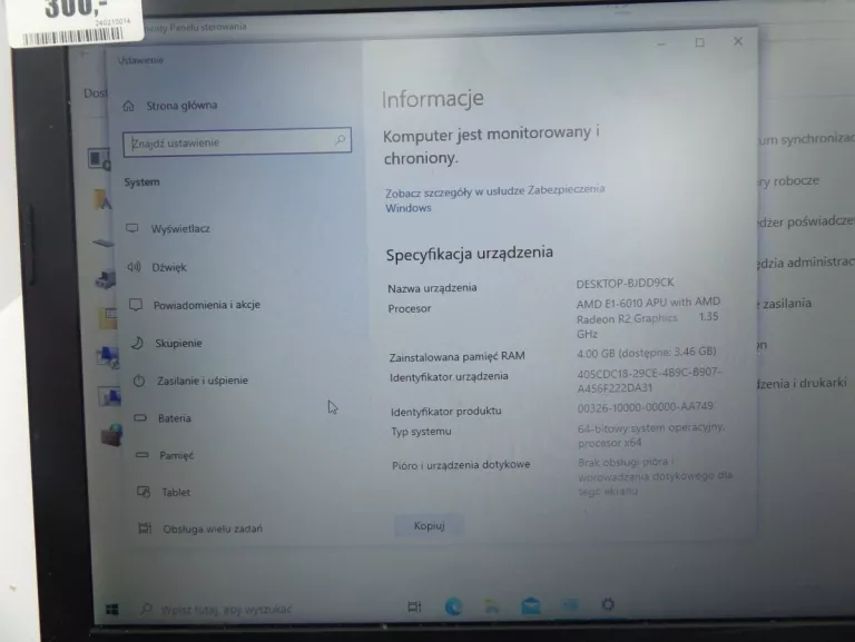 LAPTOP LENOVO B50-45 20388 AMD E1-6010 RADEON R2 4GB