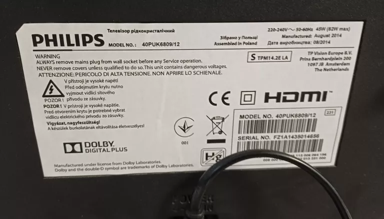 TELEWIZOR PHILIPS 40PUK6809/12 6800 SERIES