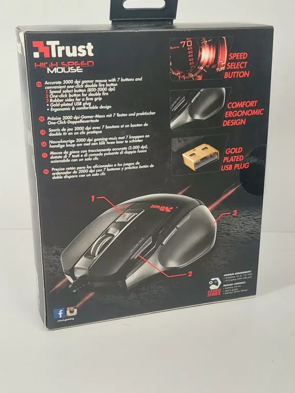 MYSZKA PRZEWODOWA TRUST GXT 25 GAMING SENSOR OPTYCZNY