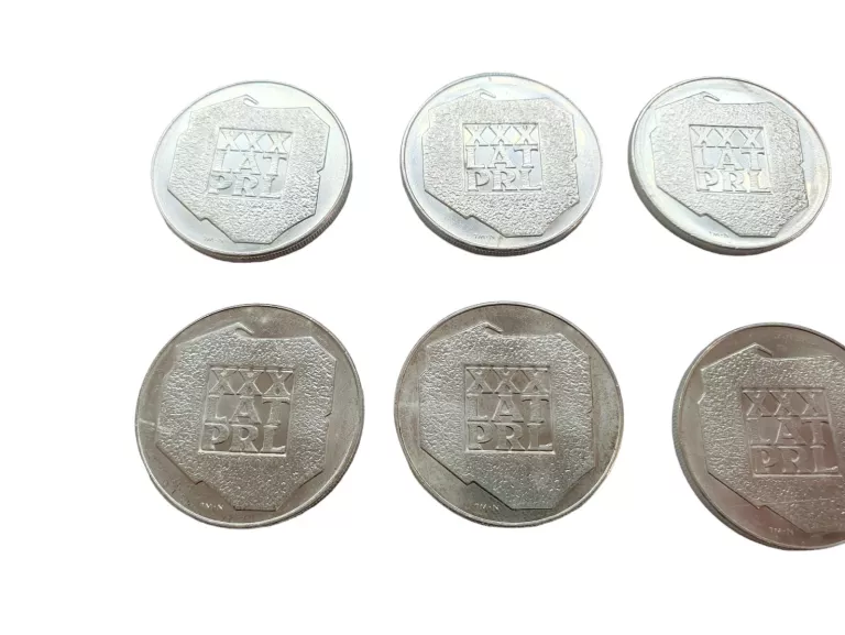 ZESTAW 8 SREBRNYCH MONET 200ZŁ 1974 XXX LAT PRL