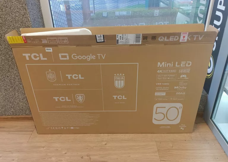 TELEWIZOR MINILED TCL 50C809 50" 4K UHD CZARNY