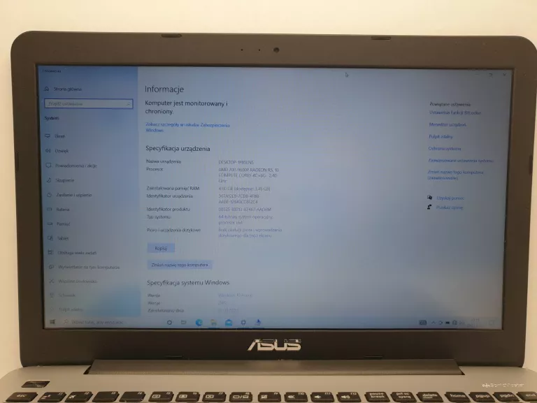 LAPTOP ASUS X555QG 4GB RAM 1TB AMD A10