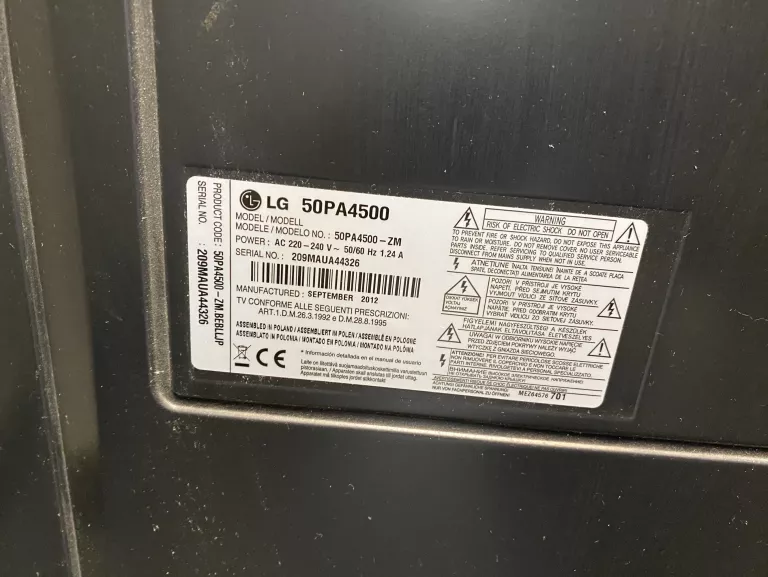 TELEWIZOR PLAZMOWY LG 50PA4500 50"
