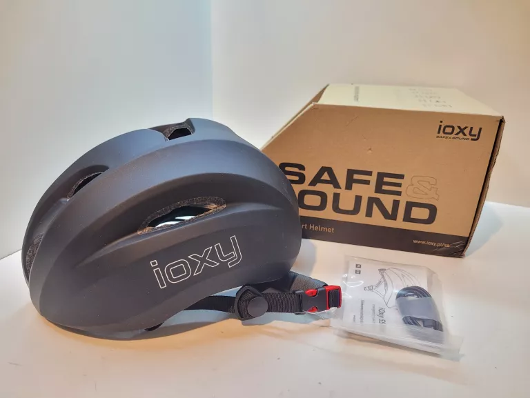 KASK ROWEROWY BLUETOOTH - IOXY SS ONE/ R. L / KOMPLET / STAN IDEAŁ