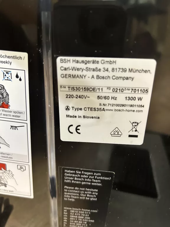 EKSPRES DO KAWY BOSCH VEROCUP 100 TIS30159DE