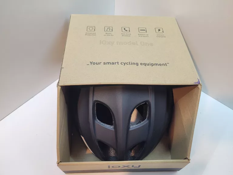 KASK ROWEROWY BLUETOOTH - IOXY SS ONE/ R. L / KOMPLET / STAN IDEAŁ