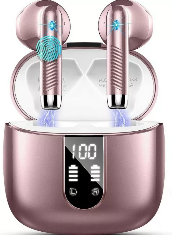 SŁUCHAWKI BEZPRZEWODOWE BLUETOOTH 5.3 DRSAEC J55 HIFI RÓŻ