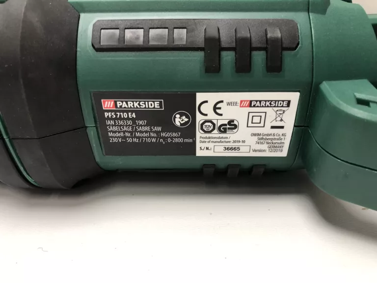 PIŁA SZABLASTA PARKSIDE PFS710 E4 OPIS !