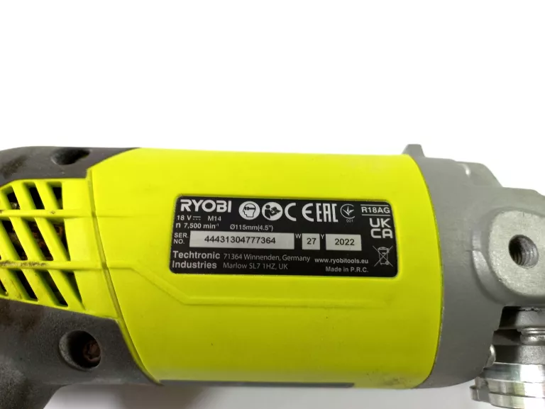 RYOBI SZLIFIERKA KĄTOWA AKUMULATOROWA R18AG-0 18V