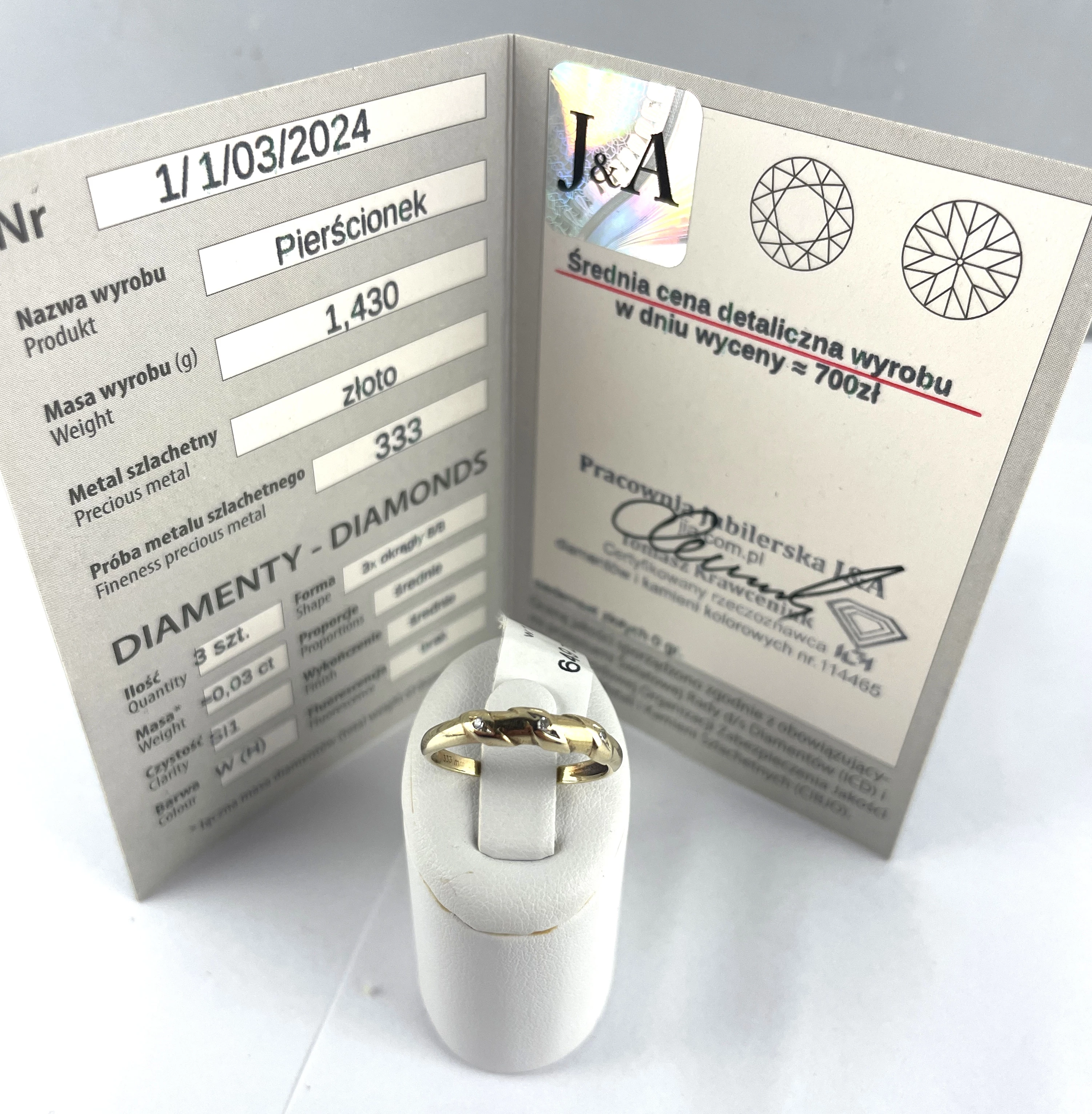 zloty-pierscionek-143g-333-diamenty-certyfikat-r17-wyzwolenia-30-32-szczecin-rs