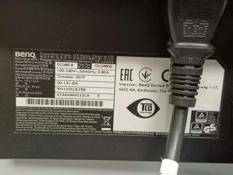 MONITOR BENQ GL2480 FHD 1080P 75HZ 1MS