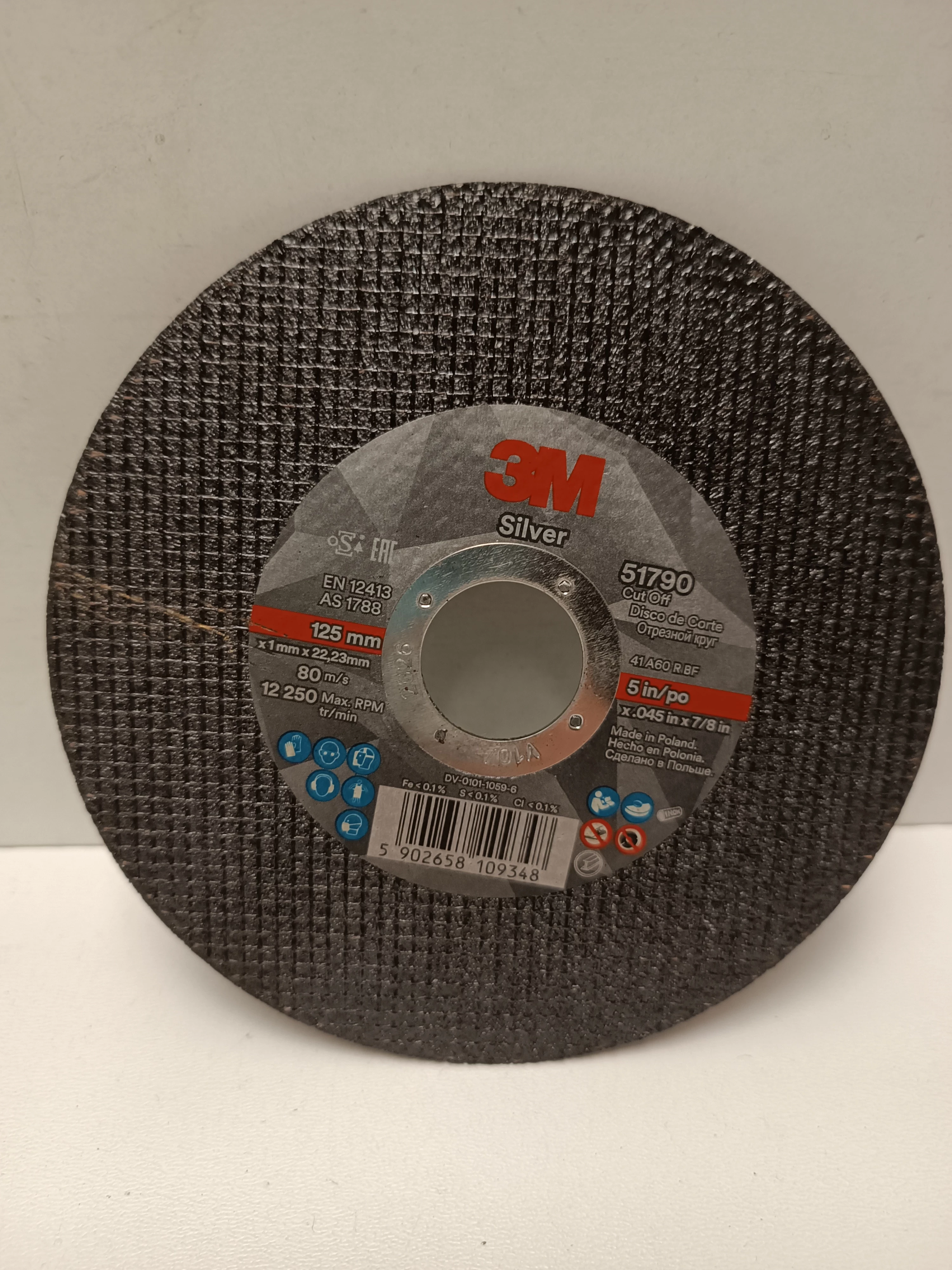 51790-3m-silver-tarcza-tnaca-t41-plaska-125-x-1-mm-otwor-22-mm-ean-gtin-5902658109348