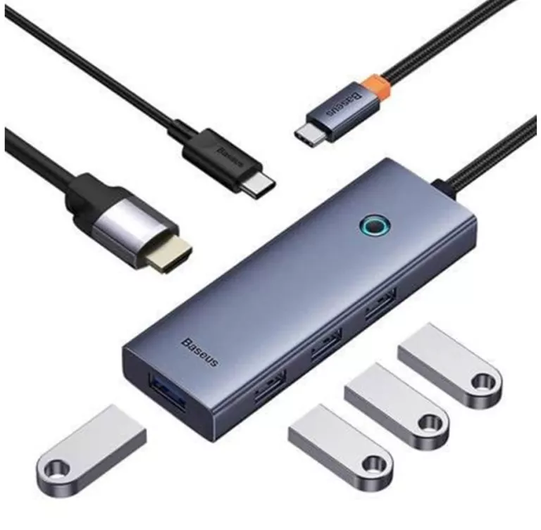 BASEUS ULTRAJOY HUB 6W1 USB-C DO HDMI 4K@60HZ 4XUSB 3.0 PD
