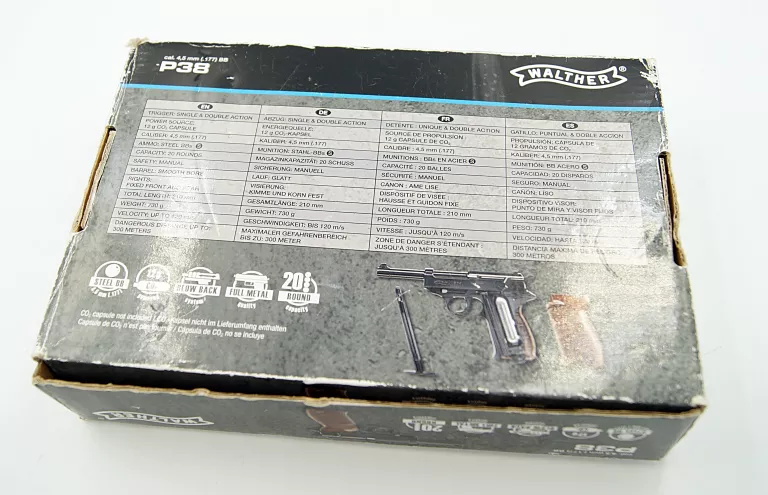 PISTOLET WIATRÓWKA CO2 WALTHER P38 4,5 MM BB