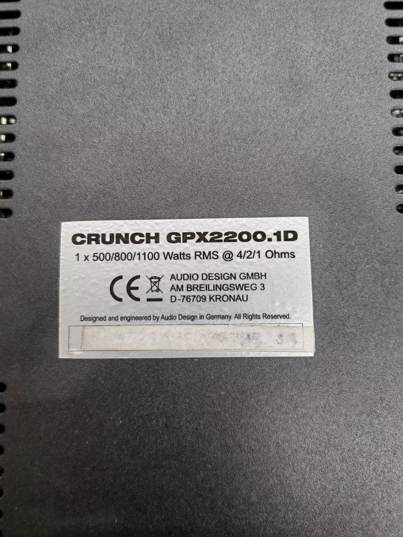 WZMACNIACZ CRUNCH GPX2200.1D