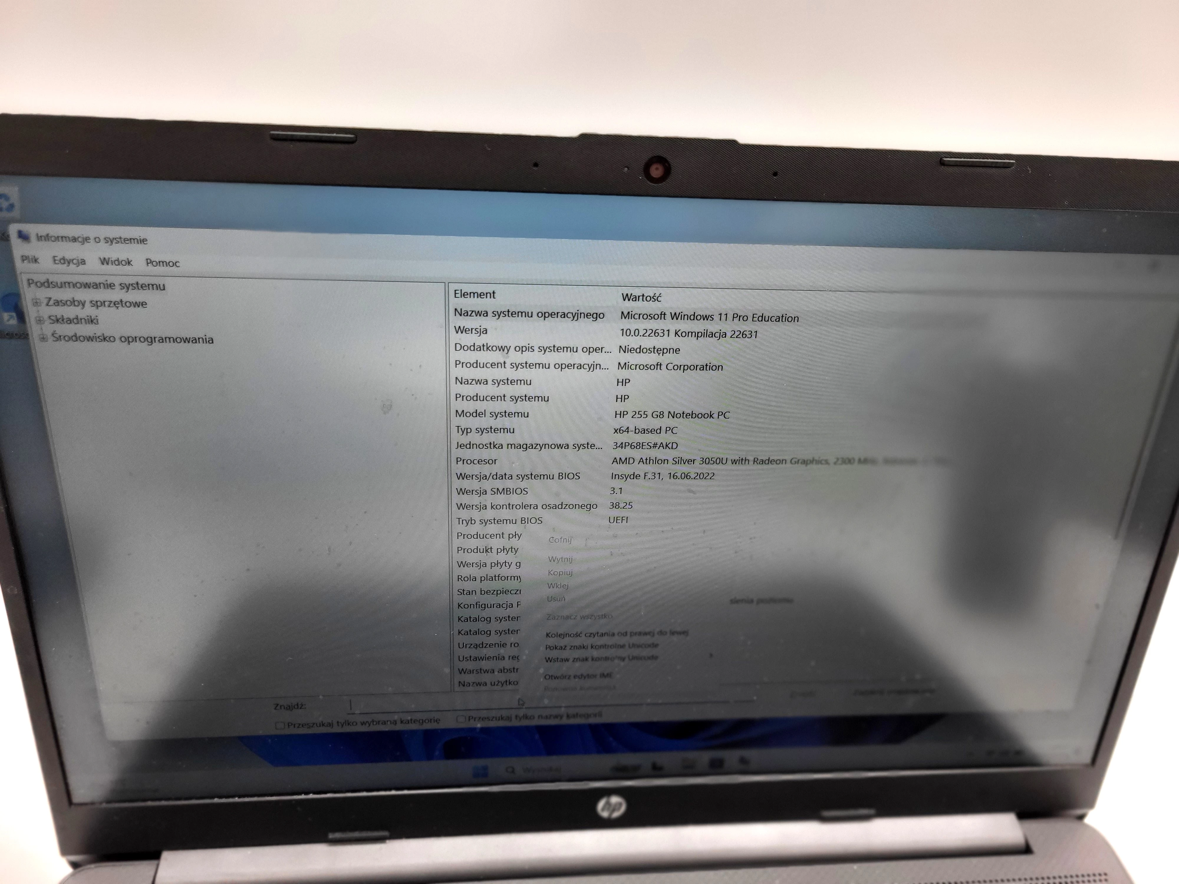 laptop-hp-255-g8-amdathlon4gb128gbwin-11-zasilacz-wielkosc-pamieci-ram-4-gb