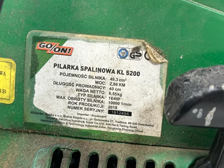 PILARKA SPALINOWA GO ON KL5200 STAN DB + OSŁONKA