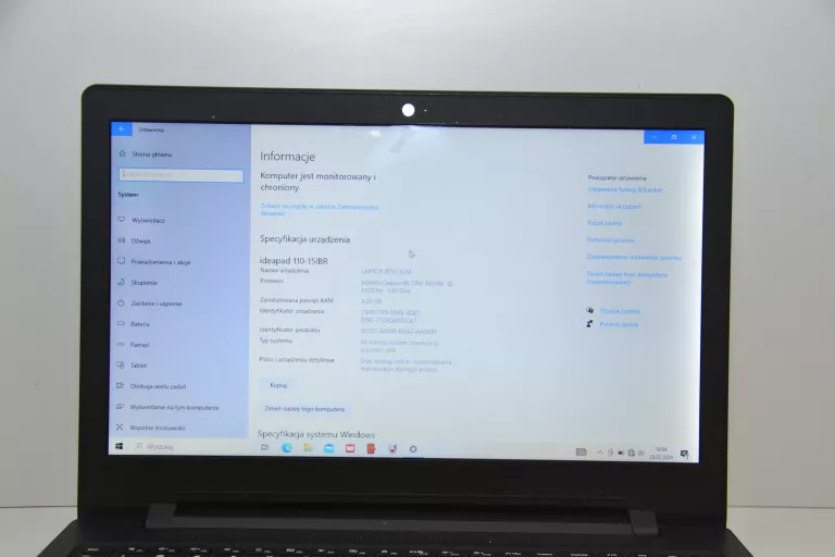 LAPTOP LENOVO IDEAPAD 110-15IBR 4/500GB CELERON N3060