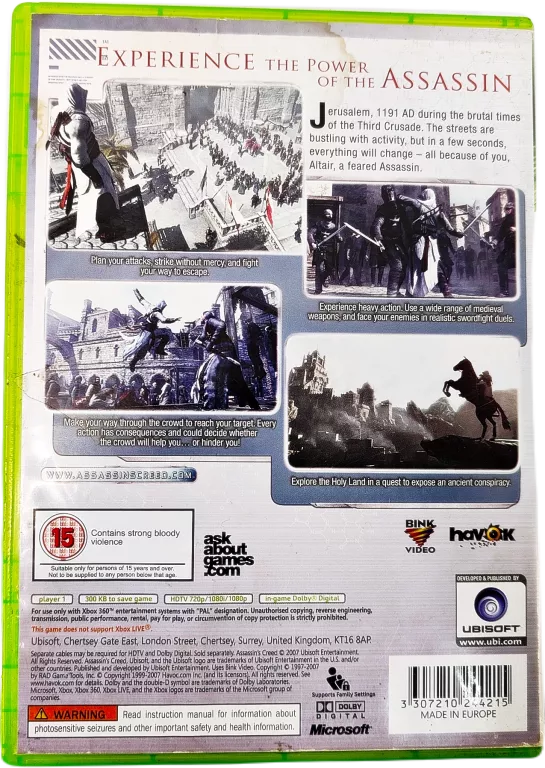 GRA NA XBOX 360 ASSASSIN'S CREED XBOX360 ANGIELSKA WERSJA JĘZYKOWA