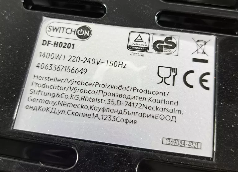 FRYTKOWNICA SWITCH ON DF-H0201