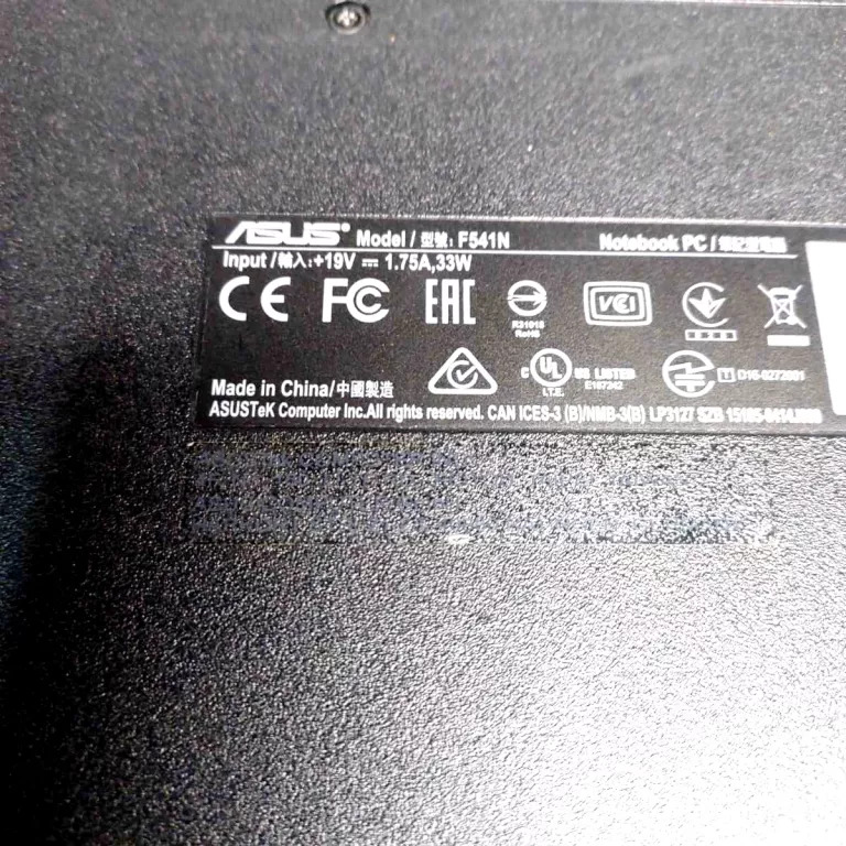 LAPTOP ASUS F541N RAM 4GB/ WIN 10/ INTEL PENTIUM N4200