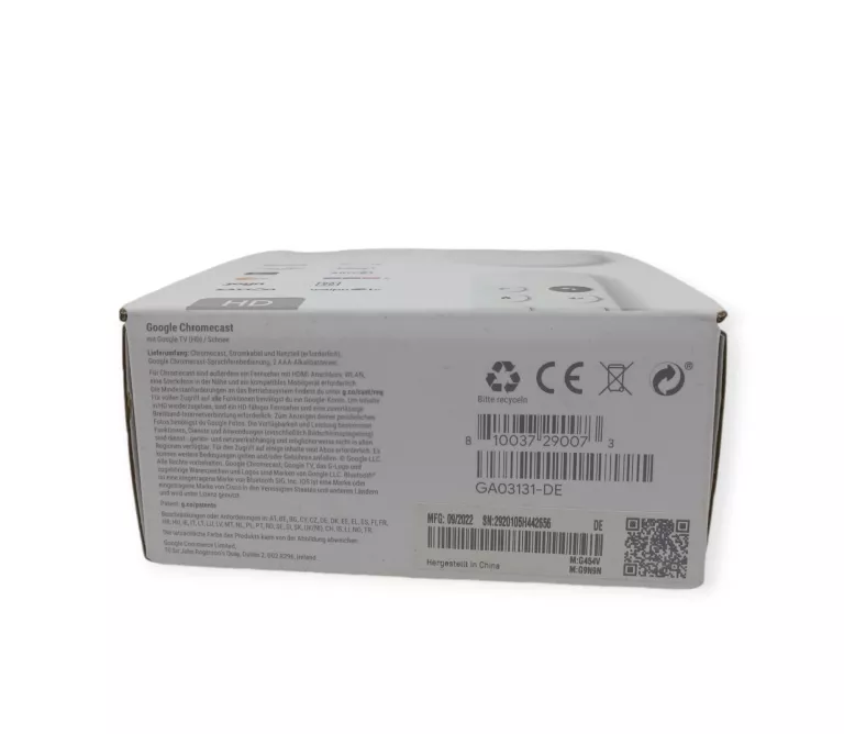GOOGLE CHROMECAST 4.0 GOOGLE TV HD SMART BIAŁY