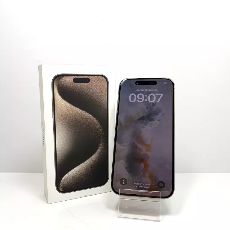 TELEFON SMARTFON APPLE IPHONE 15 PRO 512GB 5G 6.1" 120HZ TYTAN NATURALNY