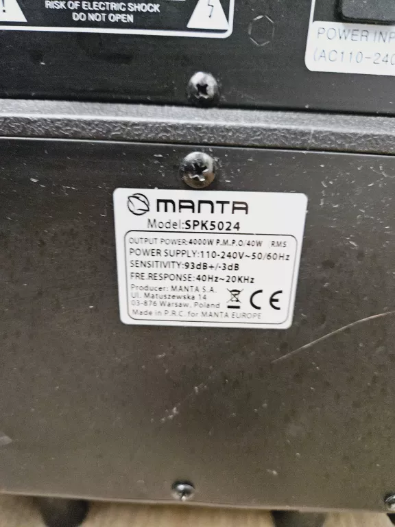 GŁOŚNIK PRZENOŚNY MANTA SPK5024 KRONOS 4000 W